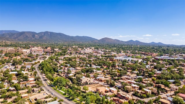 drone / aerial view with a mountain view