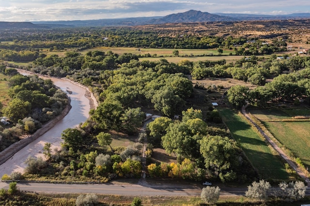 aerial view featuring a mountain view