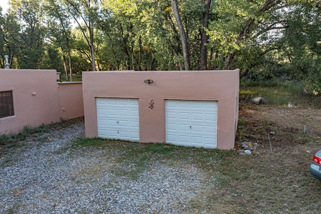 view of garage