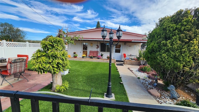 view of yard with a porch