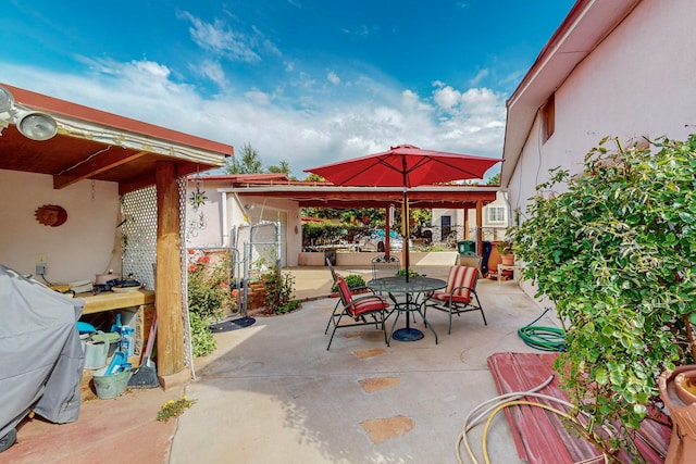 view of patio / terrace featuring a gazebo