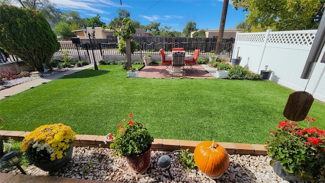 view of yard featuring a patio area