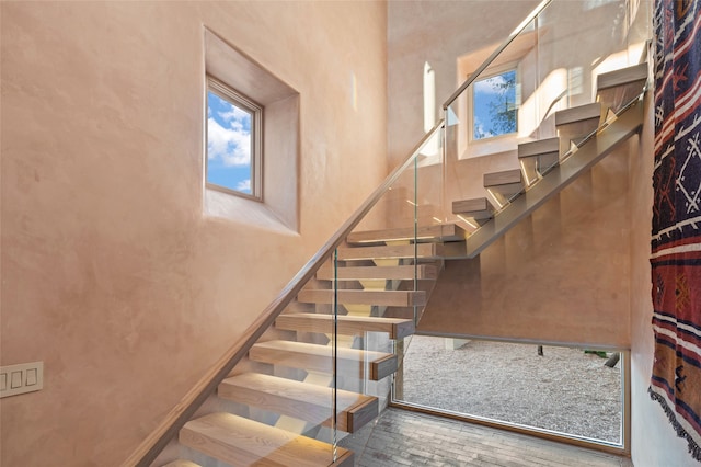 23 Lavadero Rd, Santa Fe, NM 87506 - staircase with brick floor