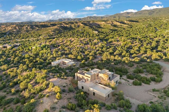 aerial view with a mountain view