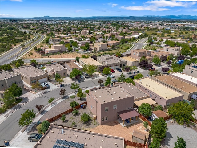 bird's eye view featuring a mountain view and a residential view