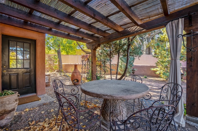 view of patio with a pergola