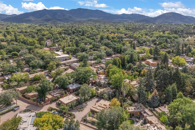 drone / aerial view with a mountain view