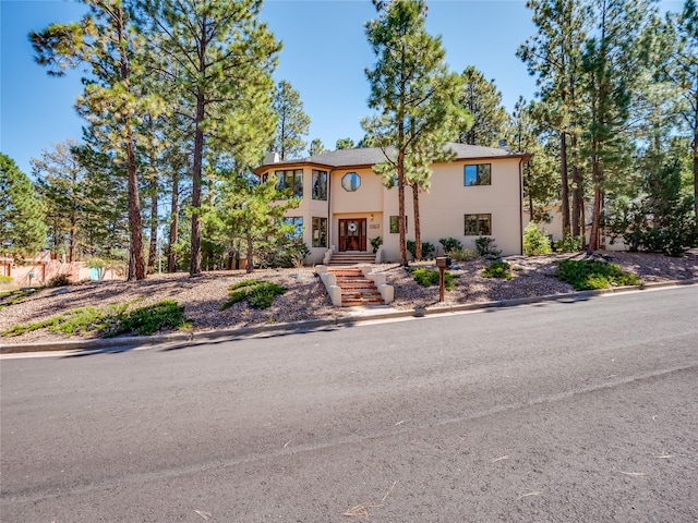 2176 La Tierra, Los Alamos, NM 87544 - view of front of home featuring stucco siding