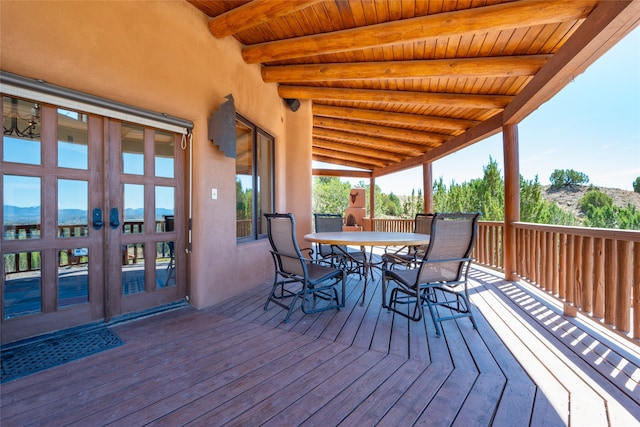 deck with french doors