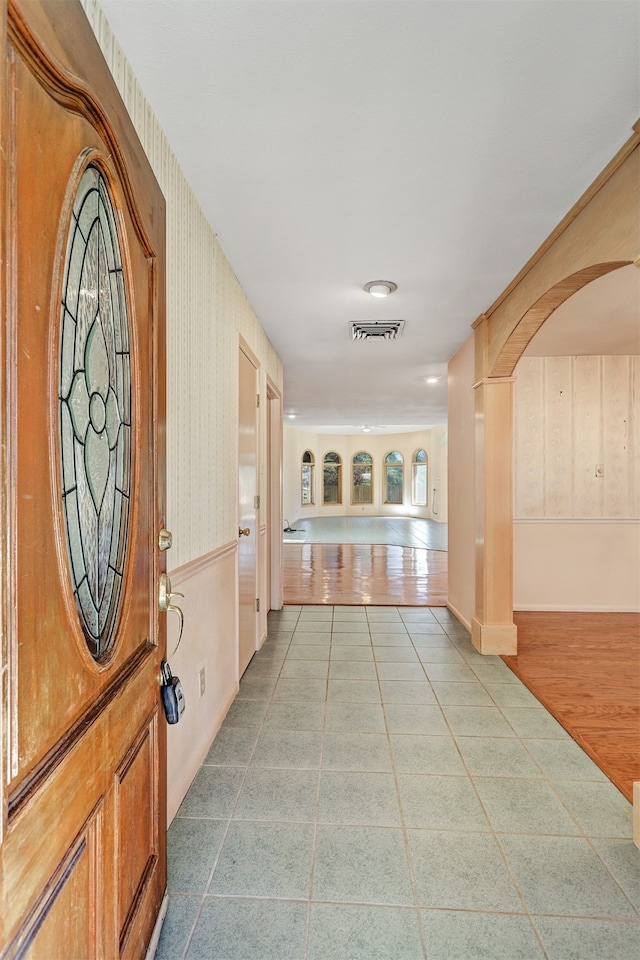 entrance foyer with hardwood / wood-style flooring