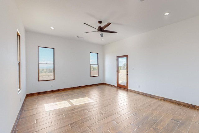 unfurnished room featuring ceiling fan