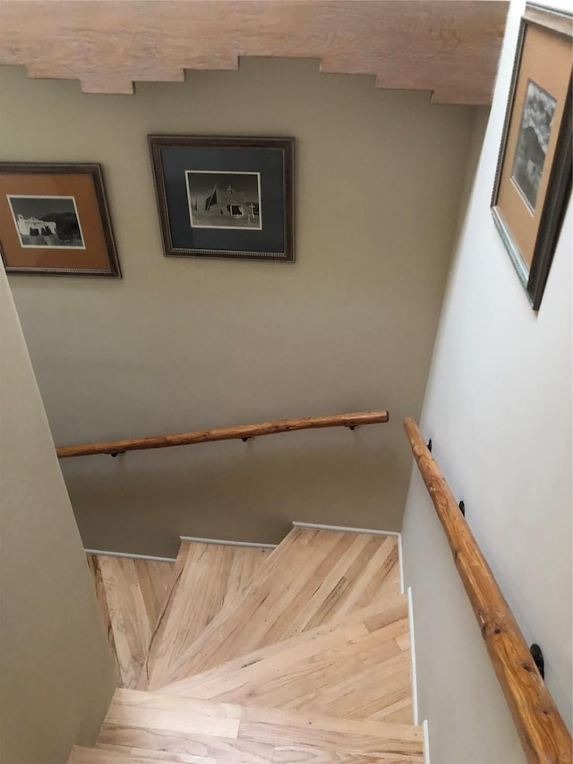 stairs with parquet floors