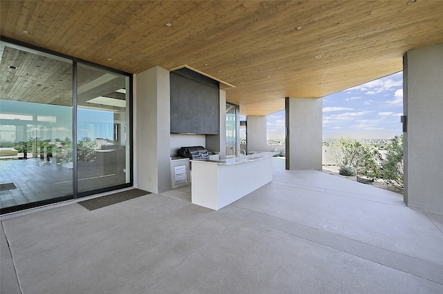 view of patio featuring area for grilling and exterior kitchen