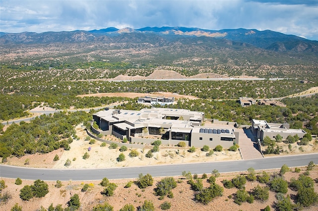 drone / aerial view with a mountain view