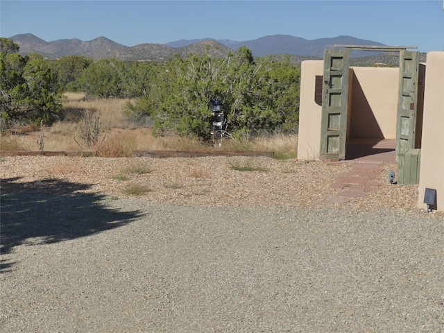 exterior space with a mountain view