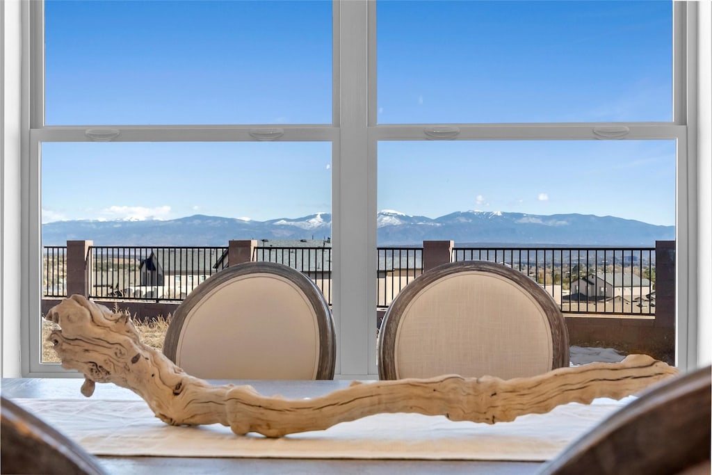 balcony with a mountain view