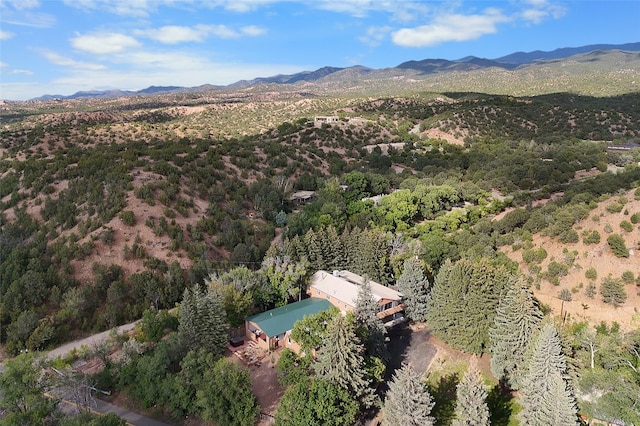 aerial view with a mountain view