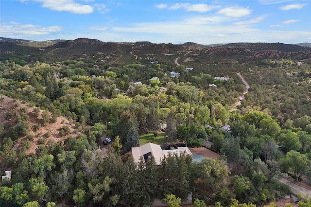 aerial view with a mountain view