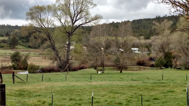 view of community featuring a yard and a rural view