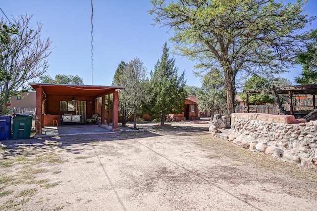 exterior space with a storage unit