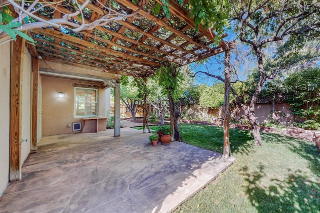 view of patio with a pergola