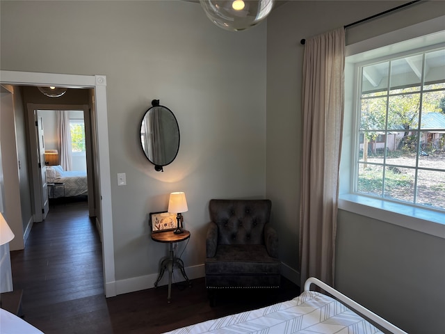 bedroom featuring dark wood-type flooring