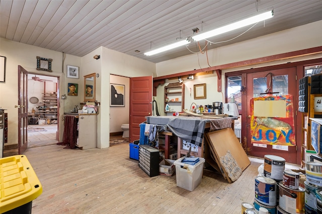 misc room featuring light wood-type flooring