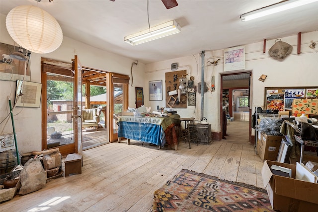 misc room with light hardwood / wood-style flooring