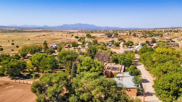 bird's eye view with a mountain view