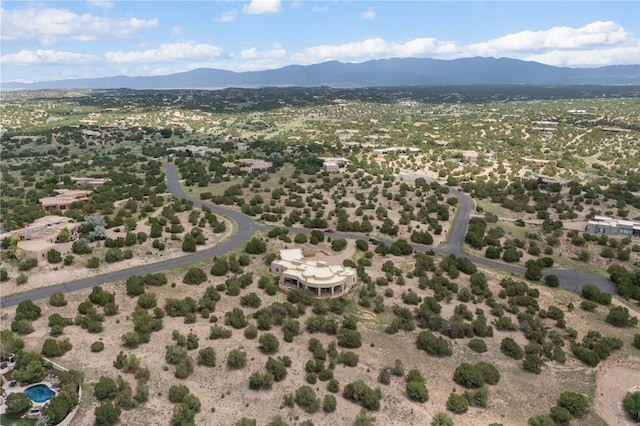 bird's eye view with a mountain view