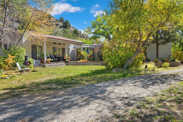 exterior space with a mountain view