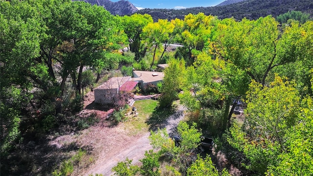 bird's eye view featuring a mountain view