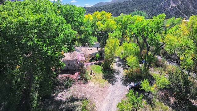 aerial view featuring a mountain view