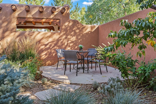 view of patio / terrace featuring a pergola