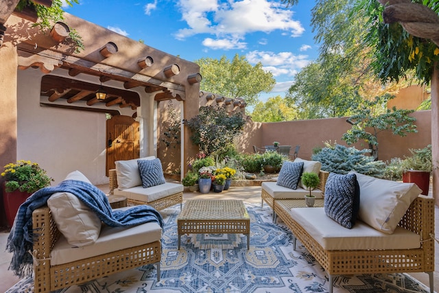 view of patio / terrace with an outdoor living space