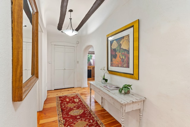 interior space with light hardwood / wood-style floors