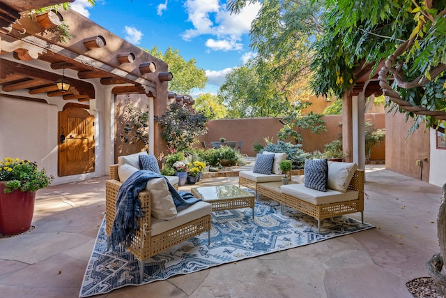 view of patio / terrace featuring an outdoor living space