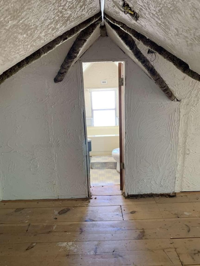 view of unfinished attic