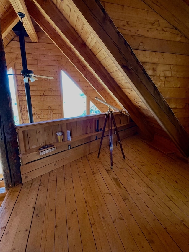 view of unfinished attic