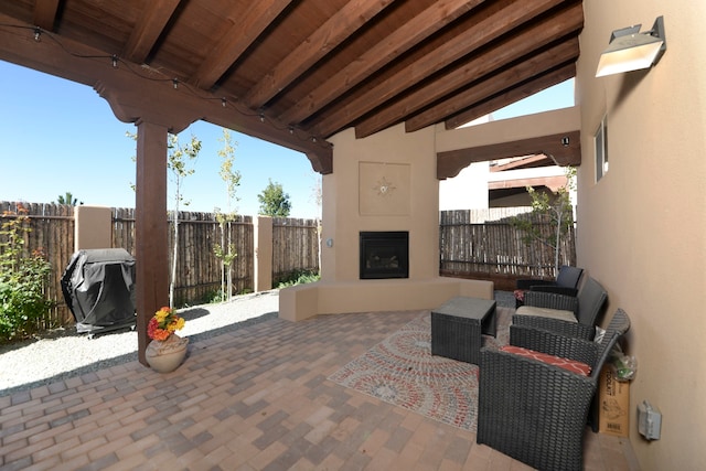 view of patio with grilling area