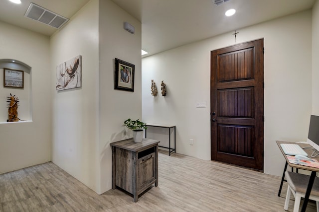 entryway featuring light wood-type flooring