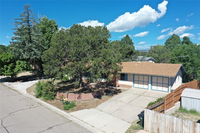 view of front facade with a garage