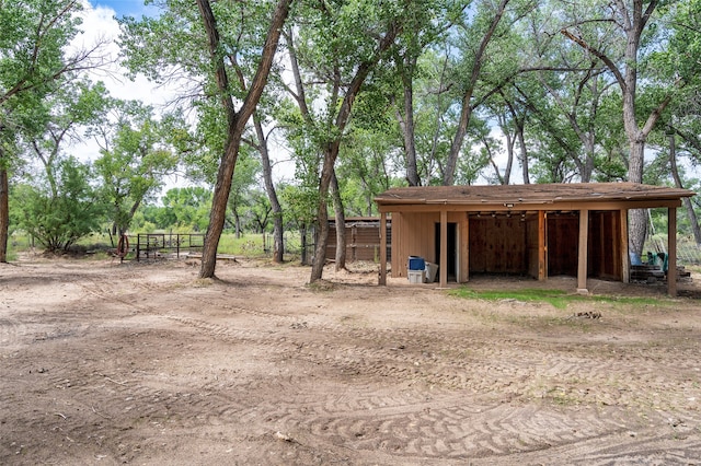 exterior space with an outdoor structure