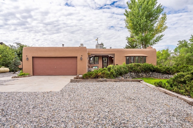 adobe home with a garage