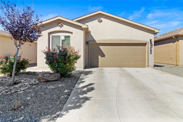 single story home with a garage