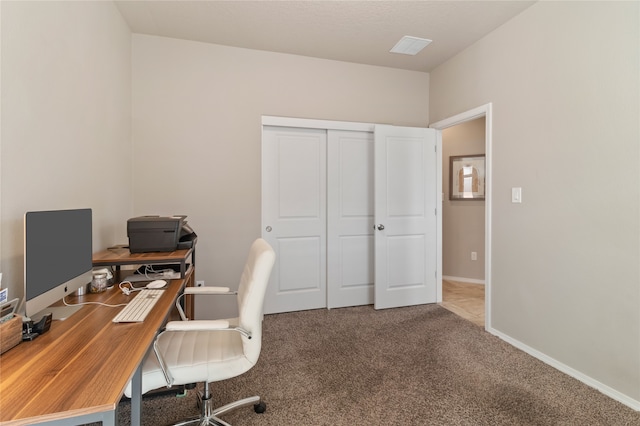 view of carpeted office