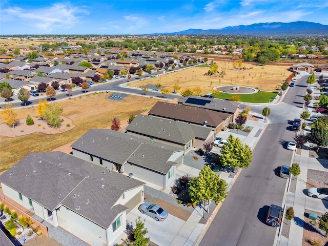 bird's eye view with a mountain view