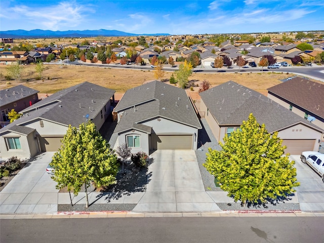 bird's eye view featuring a mountain view