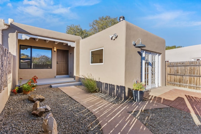 property entrance with french doors