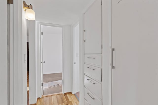 hallway featuring light wood-type flooring